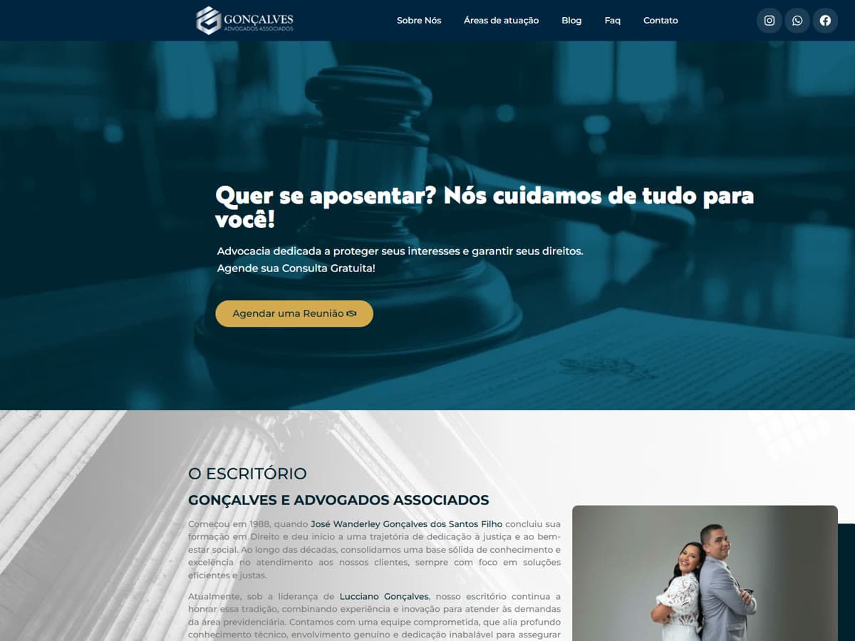 Site do projeto Gonçalves Advogados
