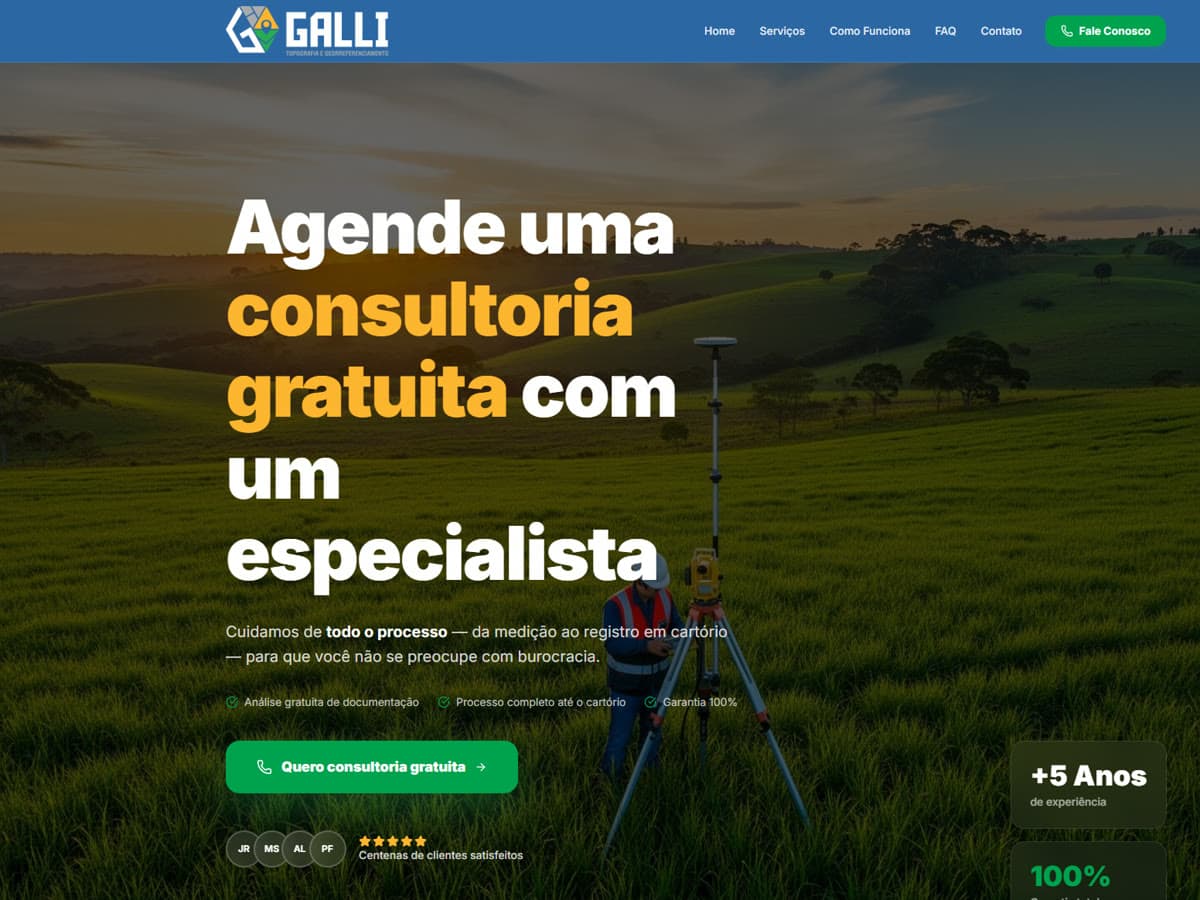 Site do projeto Galli Topografia